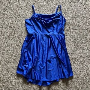 City Studio Royal Blue Draped Top Skater Dress
